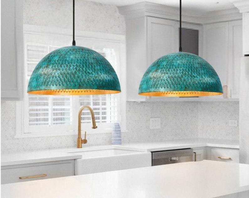 Set of 2 Oxidized pendant Copper Patina Light,Copper Patina Lamp, Hanging Pendant Lighting, Kitchen Island Lighting, Ceiling Light Fixture Set of 2 Oxidized pendant Copper Patina Light,Copper Patina Lamp, Hanging Pendant Lighting, Kitchen Island Lighting, Ceiling Light Fixture