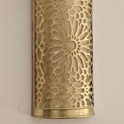 Moroccan Brass Wall Sconce: Handmade Geometric Lamp