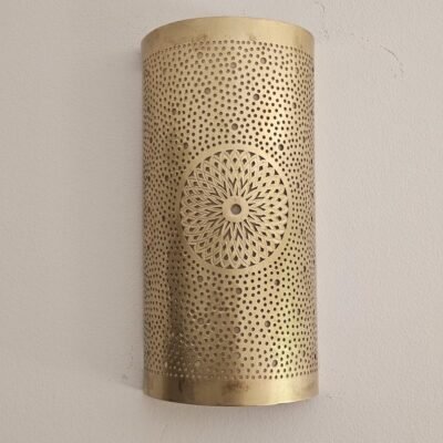 Moroccan Brass Wall Sconce: Handcrafted Lamp, Global Design