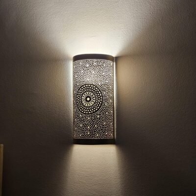 Modern Moroccan Brass Cylinder Wall Sconce –