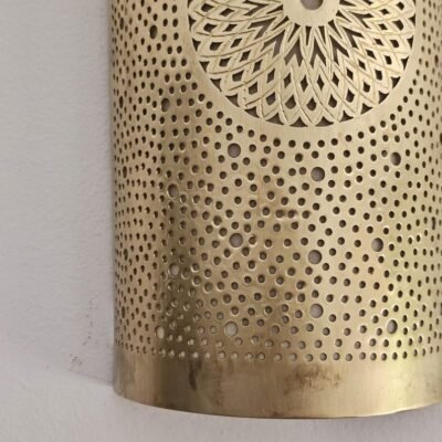 Moroccan Brass Wall Sconce: Handcrafted Lamp, Global Design