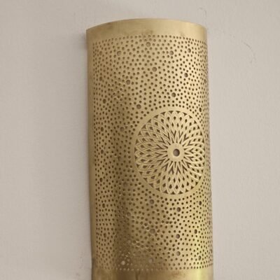 Moroccan Brass Wall Sconce: Handcrafted Lamp, Global Design