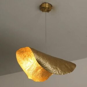 Handmade Gold Leaf Sculptural Pendant Light