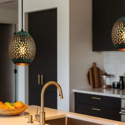 Green Patina Brass Pendant Light: Handmade Moroccan Boho Lighting Green Patina Brass Pendant Light: Handmade Moroccan Boho Lighting