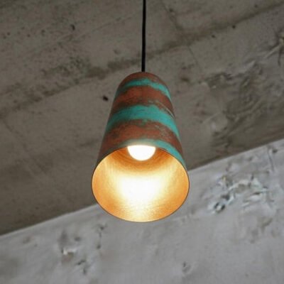 Handmade Green Patina Copper Pendant Light - Rustic Farmhouse Dome Lamp Handmade Green Patina Copper Pendant Light - Rustic Farmhouse Dome Lamp