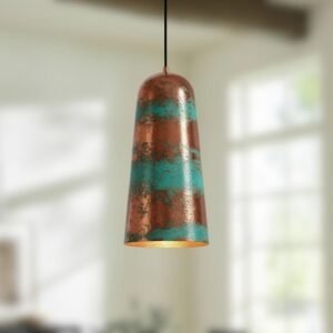 products-GreenPatinaCopperPendant6-300x300 Handmade Green Patina Copper Pendant Light - Rustic Farmhouse Dome Lamp