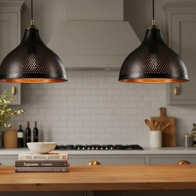 Handmade Moroccan Copper Pendant Light: Hammered Metal Dome Lamp Handmade Moroccan Copper Pendant Light: Hammered Metal Dome Lamp