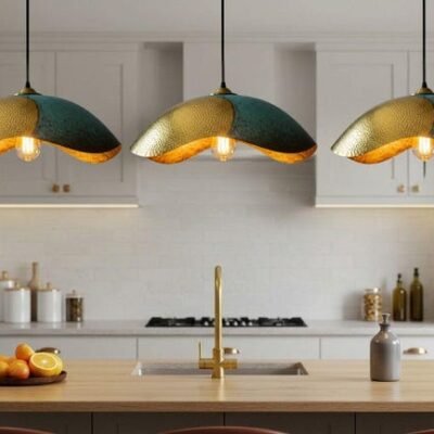 Handmade Moroccan Copper Pendant Light: Perforated Dome Lamp Handmade Moroccan Copper Pendant Light: Perforated Dome Lamp