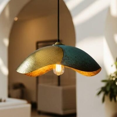 products-Hand10 Handmade Moroccan Petal Patina Copper Pendant Light