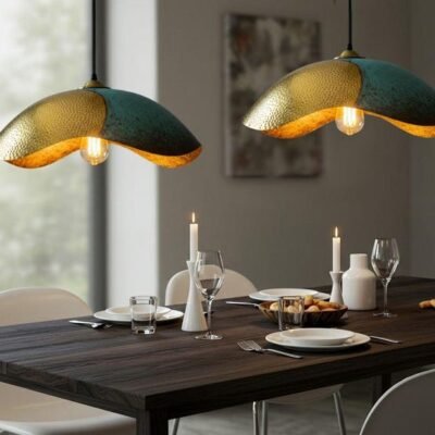 Handmade Moroccan Copper Pendant Light: Perforated Dome Lamp Handmade Moroccan Copper Pendant Light: Perforated Dome Lamp