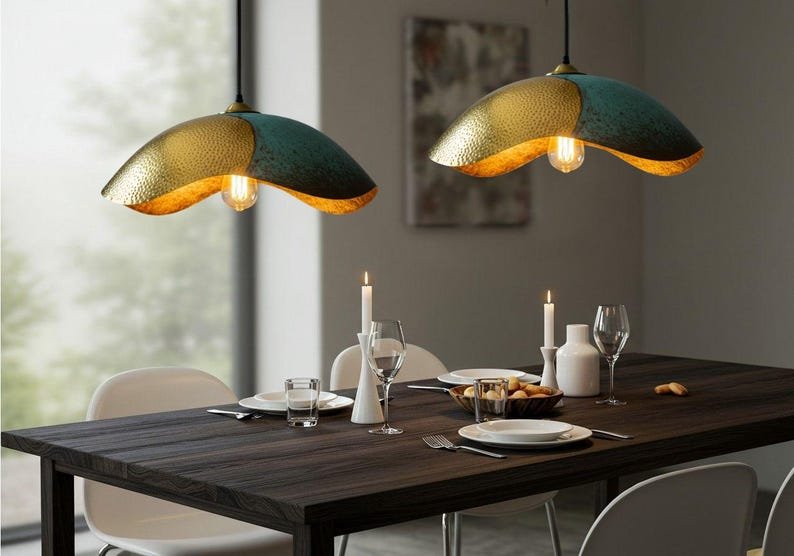 Handmade Moroccan Copper Pendant Light: Perforated Dome Lamp Handmade Moroccan Copper Pendant Light: Perforated Dome Lamp