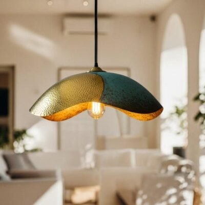 Handmade Moroccan Copper Pendant Light: Perforated Dome Lamp Handmade Moroccan Copper Pendant Light: Perforated Dome Lamp