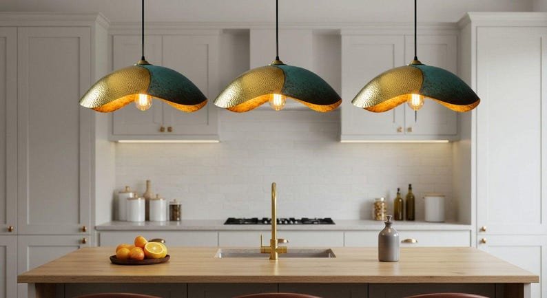 Handmade Moroccan Copper Pendant Light: Perforated Dome Lamp Handmade Moroccan Copper Pendant Light: Perforated Dome Lamp