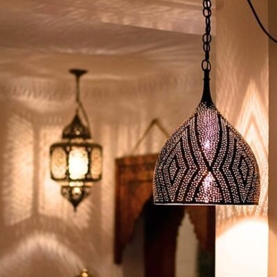 Handcrafted Moroccan Brass Pendant Light - Hanging Lamp