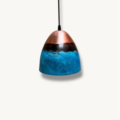 Set of 3 Oxidized Copper Dome Pendant Light, Handcrafted Green Patina Farmhouse Ceiling Fixture, Copper Pendant Light , Oxidized Copper Lamp