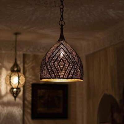 Handcrafted Moroccan Brass Pendant Light - Hanging Lamp