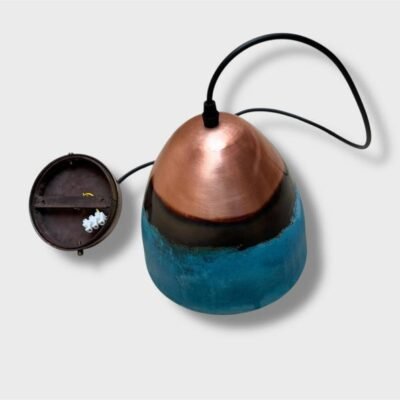 Set of 3 Oxidized Copper Dome Pendant Light, Handcrafted Green Patina Farmhouse Ceiling Fixture, Copper Pendant Light , Oxidized Copper Lamp