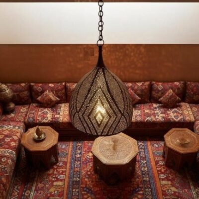 Handcrafted Moroccan Brass Pendant Light - Hanging Lamp
