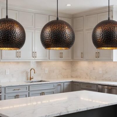 Handcrafted Patina Copper Dome Pendant Light: Rustic Moroccan Lighting