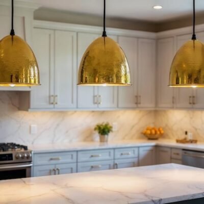 Handmade Brass Dome Pendant Light: Hammered Moroccan Hanging Lamp