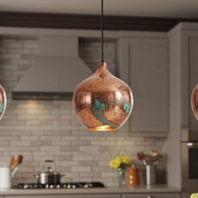 Handmade Rustic Copper Pendant Light, Ceiling Copper Hanging Lighting, Copper Lamp, Green Patina Light, Oxidized Copper Ceiling Light