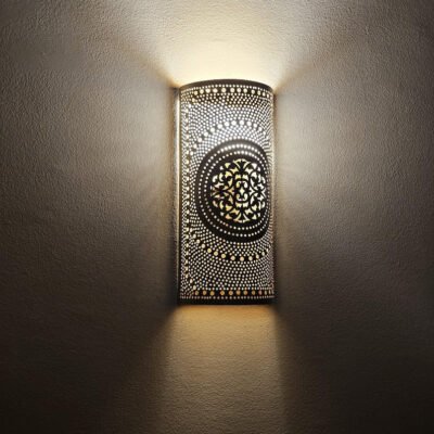 Moroccan Brass Wall Sconce: Handmade Wall Lamp Moroccan Brass Wall Sconce: Handmade Wall Lamp