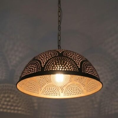 Handcrafted Moroccan Brass Dome Pendant Lamp: Boho Hanging Light