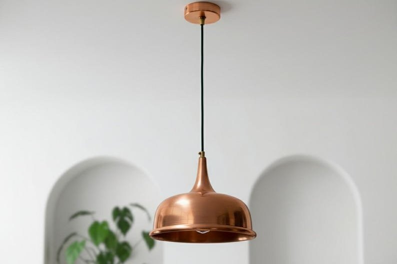 Handmade Copper Dome Pendant Light: Perforated Moroccan Hanging Lamp