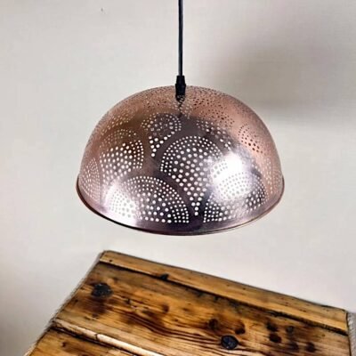 Moroccan Hanging Lamp – Copper Dome Pendant Light Fixture for Ceiling Decor