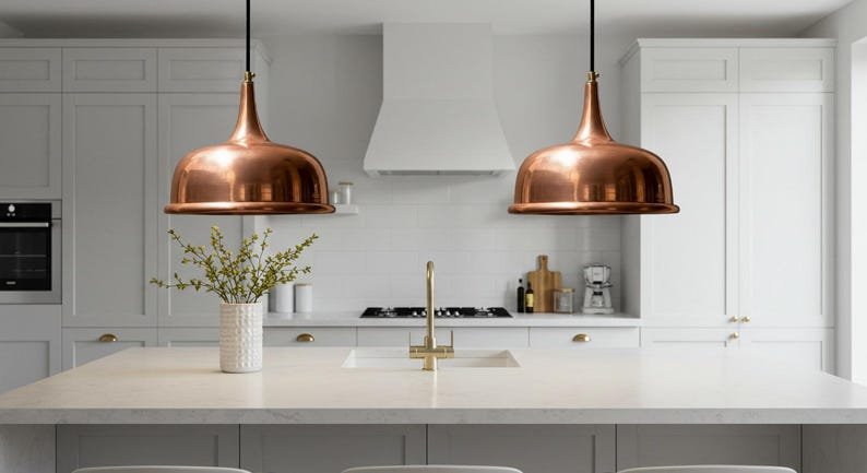 Handmade Copper Dome Pendant Light: Perforated Moroccan Hanging Lamp