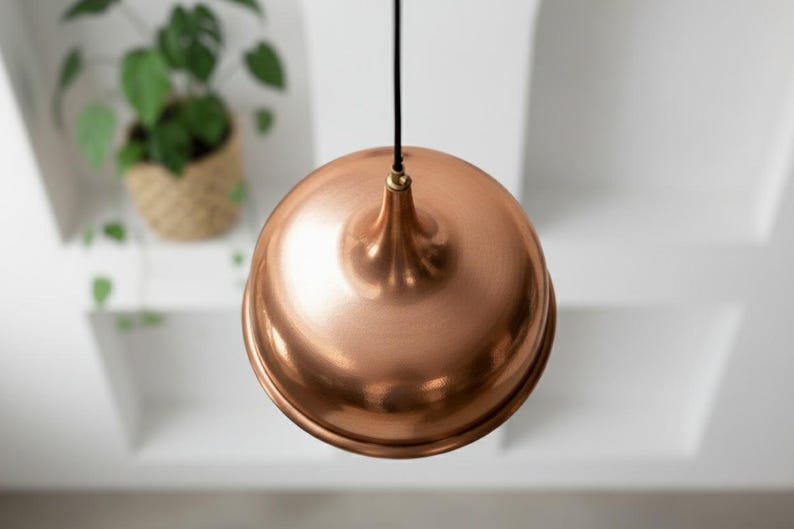 Handmade Copper Dome Pendant Light: Perforated Moroccan Hanging Lamp
