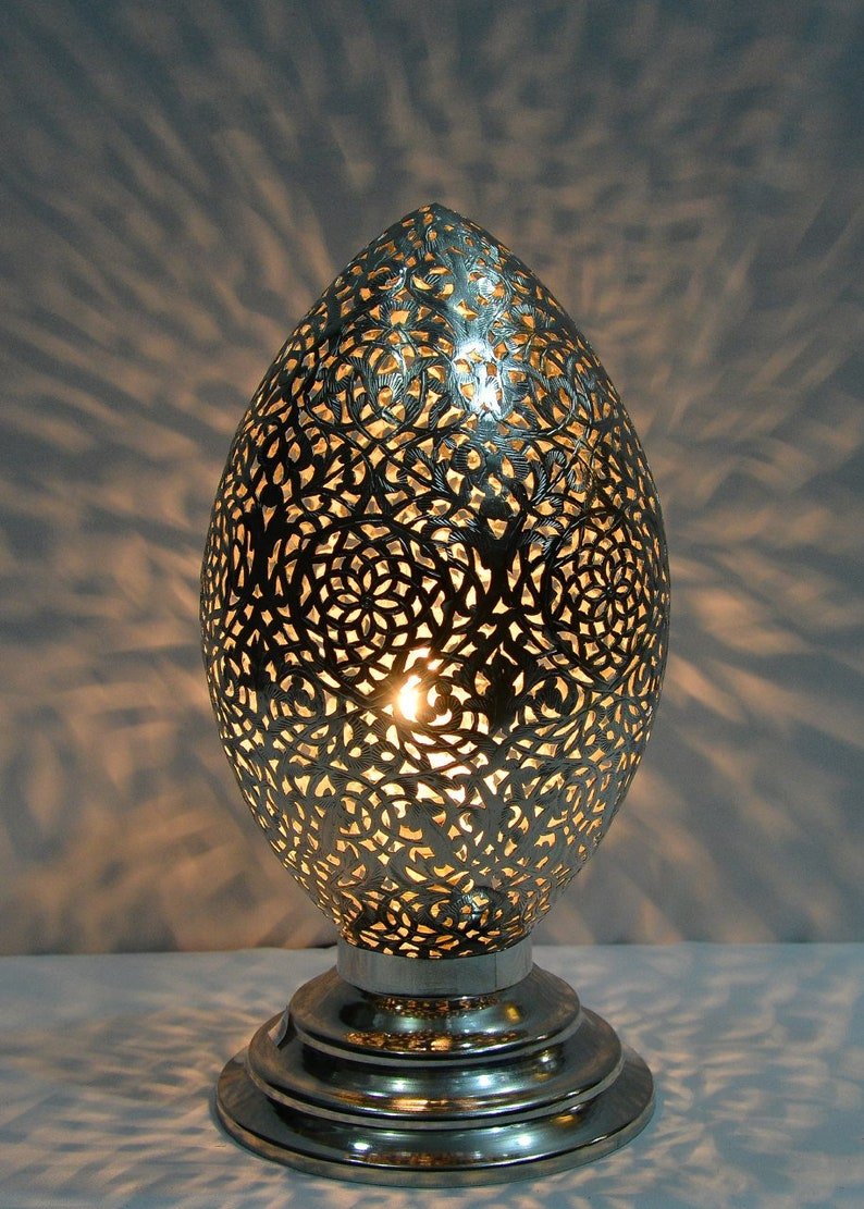 Handmade Moroccan Brass Table Lamp: Home Decor Lighting