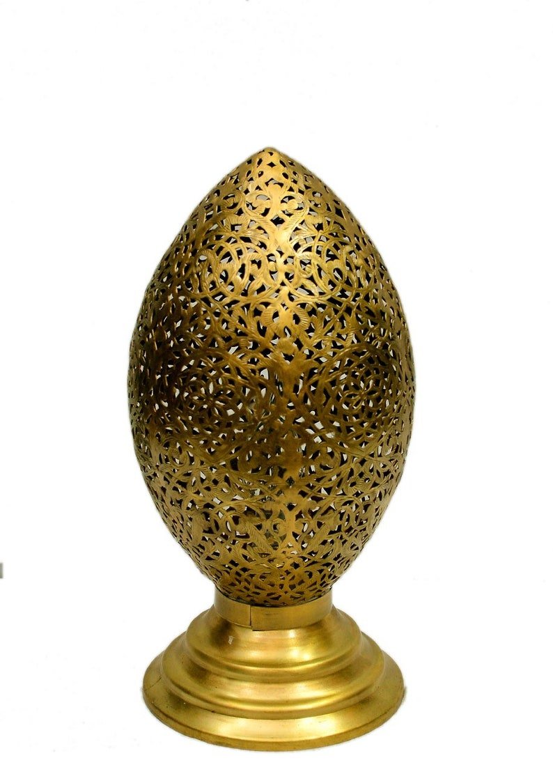 Handmade Moroccan Brass Table Lamp: Home Decor Lighting