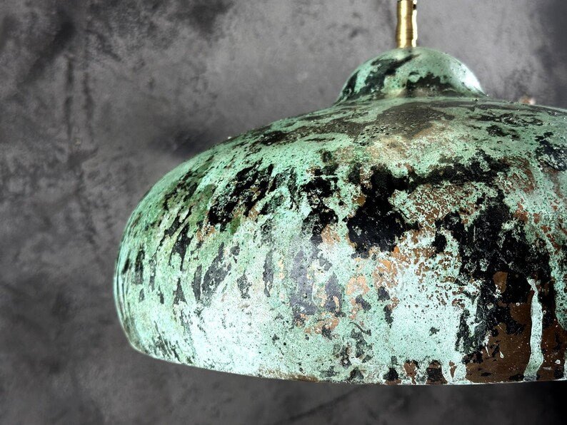 Oxidized Copper Kitchen Island Lighting , Green Patina Pendant Light Oxidized Copper Kitchen Island Lighting , Green Patina Pendant Light
