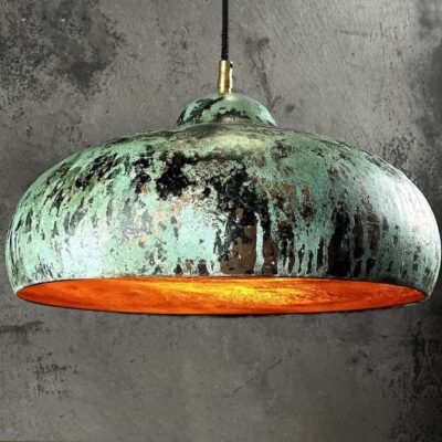 products-Island3 Oxidized Copper Green Patina Dome Pendant
