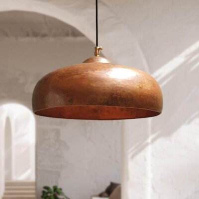 Hammered Copper Dome Pendant Light: Oxidized Kitchen Island Lighting Hammered Copper Dome Pendant Light: Oxidized Kitchen Island Lighting