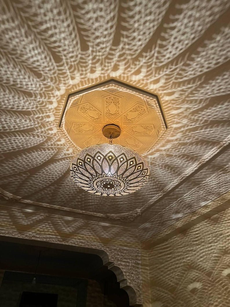 Moroccan pendant light, Brass lamp , Ceiling Light, Moroccan pendant fixtures , Hanging Lamp , Lampshades Lighting New Home Decor Lighting .