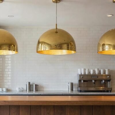 Large Brass Dome Pendant Lamp: Moroccan Perforated Ceiling Light Large Brass Dome Pendant Lamp: Moroccan Perforated Ceiling Light