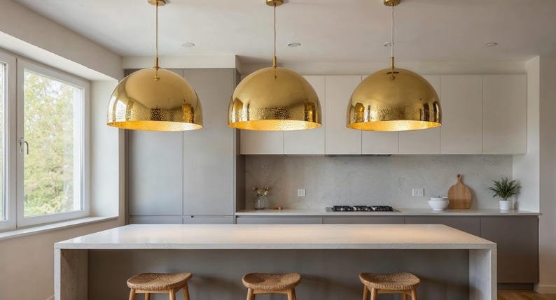 Large Brass Dome Pendant Lamp: Moroccan Perforated Ceiling Light Large Brass Dome Pendant Lamp: Moroccan Perforated Ceiling Light