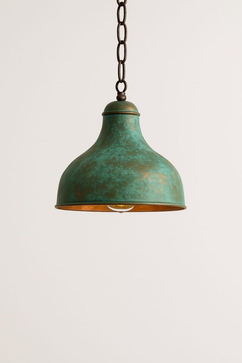 Vintage Verdigris Dome Pendant Light