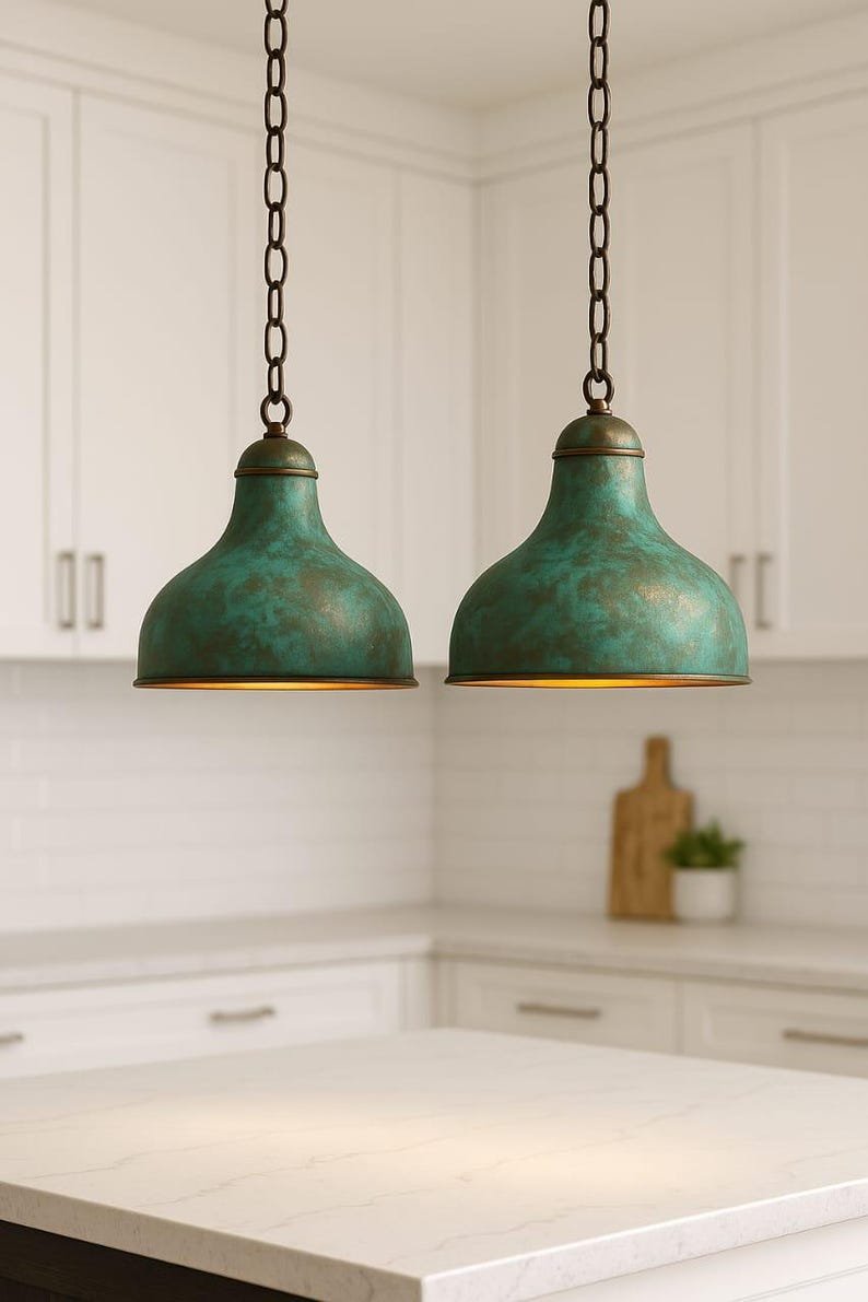 Set of 3 Handcrafted Copper Dome Pendant Light: Moroccan Rustic Chandelier