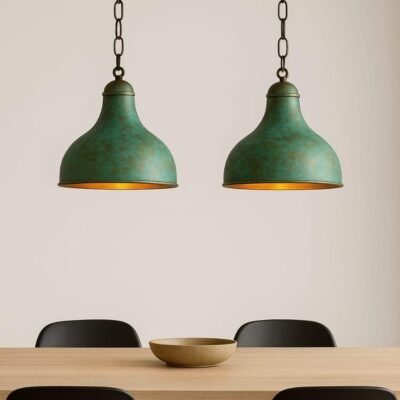 Set of 3 Handcrafted Copper Dome Pendant Light: Moroccan Rustic Chandelier