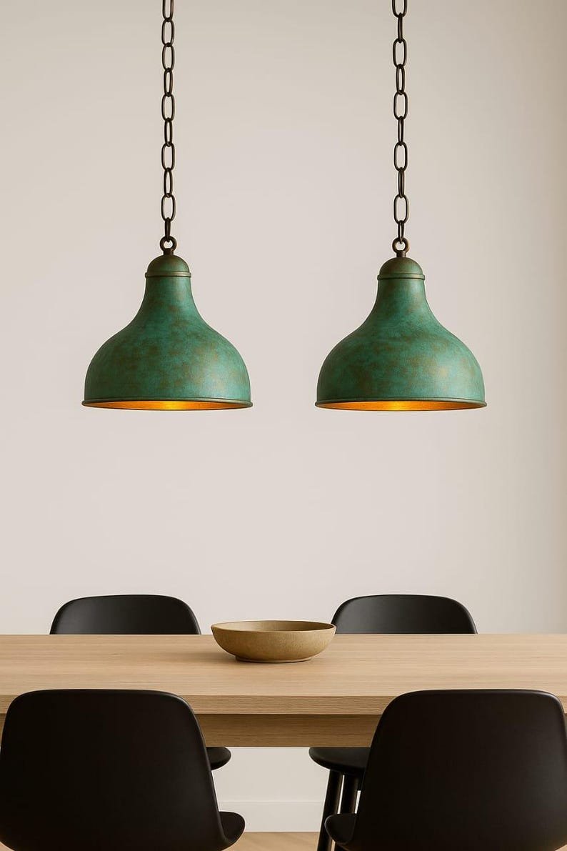 Set of 3 Handcrafted Copper Dome Pendant Light: Moroccan Rustic Chandelier