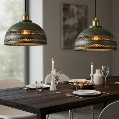 Handmade Brass Dome Pendant Light: Antique Patina Finish Handmade Brass Dome Pendant Light: Antique Patina Finish