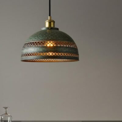 Handmade Brass Dome Pendant Light: Antique Patina Finish Handmade Brass Dome Pendant Light: Antique Patina Finish