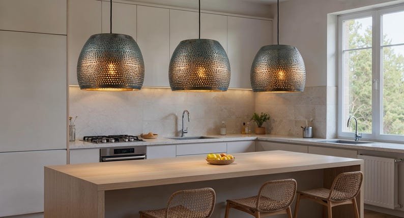 Handcrafted Hammered Copper Pendant Light: Green Patina Dome Lamp