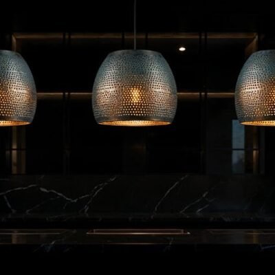 Handcrafted Hammered Copper Pendant Light: Green Patina Dome Lamp