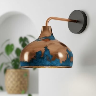 Rustic Copper Wall Sconce, Handmade Rustic Blue Patina Lighting Copper, Industrial Copper Lamp, Light Wall Blue Fixture Rustic Copper Wall Sconce, Handmade Rustic Blue Patina Lighting Copper, Industrial Copper Lamp, Light Wall Blue Fixture