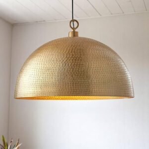 products-MCMGold1-300x300 Modern Hammered Brass Dome Pendant