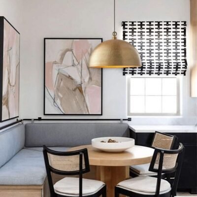 products-MCMGold3 Modern Hammered Brass Dome Pendant